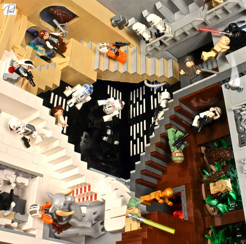 Illustration for article titled This LEGO Star Wars M.C. Escher diorama defines awesome